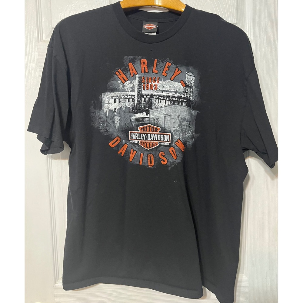 Harley Davidson Route 66 Tulsa Oklahoma‎ Graphic T Shirt Men Size 2XL Black